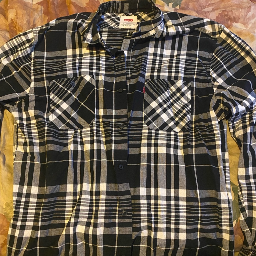 Levi's Black Plaid Men's Shirt